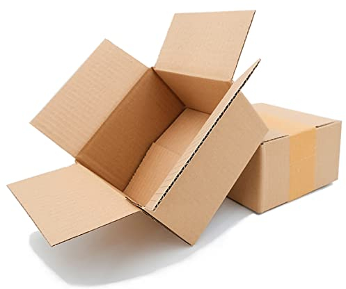 verpacking Faltkartons 150 x 150 x 80 mm Braun (Außenmaß 155 x 155 x 90 mm) KK 05 1-wellig Versandkarton für kleine Waren DHL Päckchen S DPD XS GLS XS kleine Kartons (25 Stück)