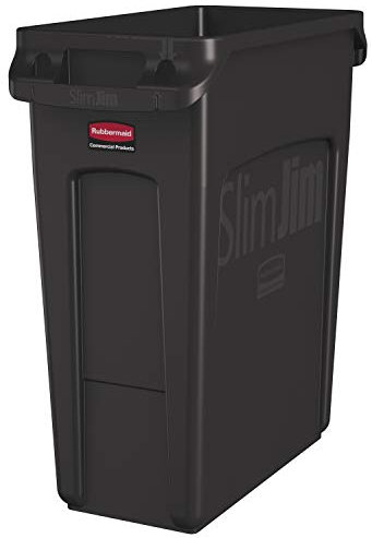 Rubbermaid Commercial Products 1956181 Vented Slim Jim-Abfalltonne, Kunststoff, 60 L, Braun