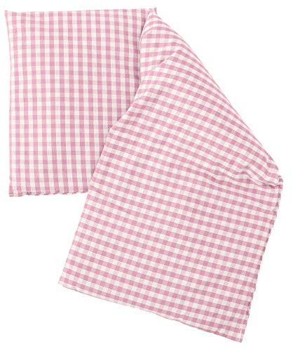 Kirschkernkissen 20x50cm 3-Kammer - Bio Stoff rosa-weiß - Wärmekissen und Kältekissen - Körnerkissen
