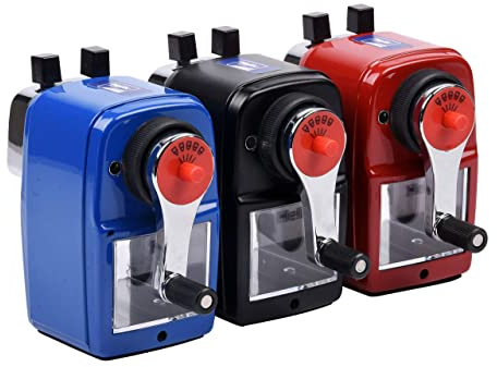 Helix Metal Desktop Sharpener for Standard and Jumbo Pencils (Assorted Colours)