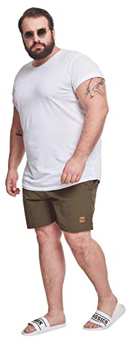 Urban Classics Men's Block Swim Shorts Trunks, Olive/Olive, L