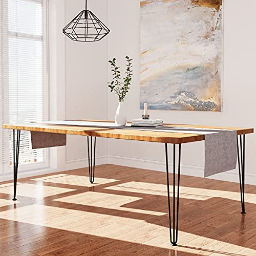 WINSOON 4X Haarnadel Tischbeine Baustahloptik Tischfüße 3 Stangen 86cm Tischkufen Möbelfüße Möbelbein für Schrank, Tisch, Esstisch, Schreibtisch mit Bodenshoner und Schrauben
