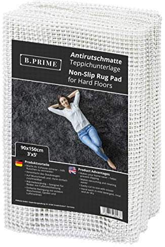 B.PRIME 90x150cm Antirutschmatte Universal I Teppichunterlage I Teppichunterleger I Teppichunterlage I Rutschschutz für Teppich I Teppichstopper