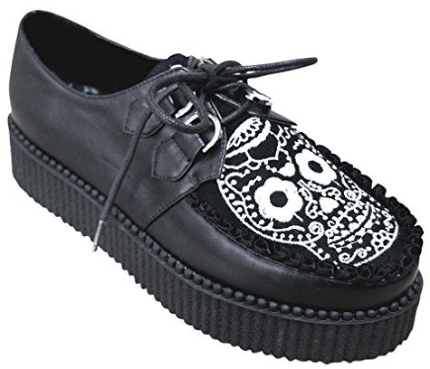 Banned Plateauschuhe - Rebel Sugar Skull Platform Sneakers 42