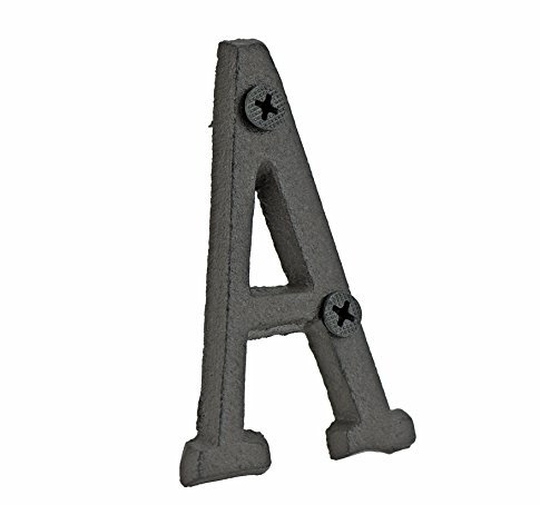 FiveSeasonStuff Vintage Decorative Cast Iron Letters with Mounting Screws (A)