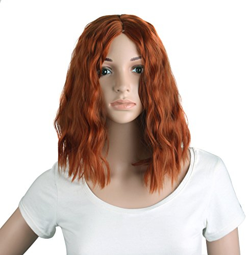 MapofBeauty 14/35cm Sexy Schöne Frau Kurze Lockige Haare Rolle Spielen Perücke Und Täglich Gebrauch Perücke (rot Kupfer)