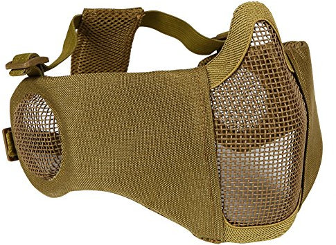 Masque Tactique de Demi-Masque Facial avec la Couverture d'oreille Airsoft CS Protecteur inférieur pour Le Paintball BBS de tir
