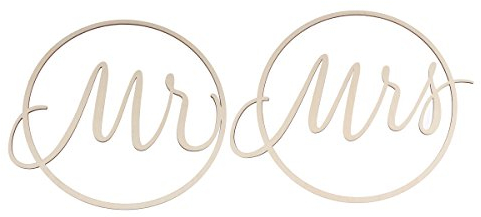OULII 2 Stück Mr and Mrs Hochzeitsstuhl-Schild, Holz, hohl, Stuhlflagge für Hochzeit, Party, Tisch, Abendessen, Dekoration/Präsentationsständer, Figuren/Home Wall