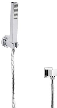 Milano Arvo Square Hand Shower Handset Wall Bracket Outlet Elbow - Chrome