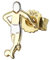 NKlaus Einzel Fußballspieler 375er Gold 9 Karat Ohrstecker Bicolor 6 * 10mm Ohrring 4842