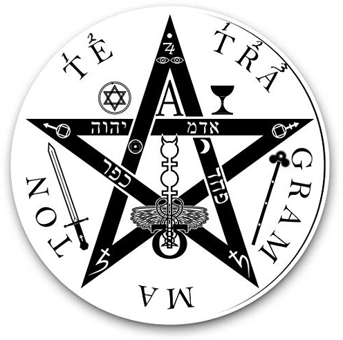 Vinyl-Aufkleber (Set von 2) 15 cm (bw) – Pentagramm Gram Ma Ton Gott griechischer Laptop Tablet Gepäck Scrapbook #35013