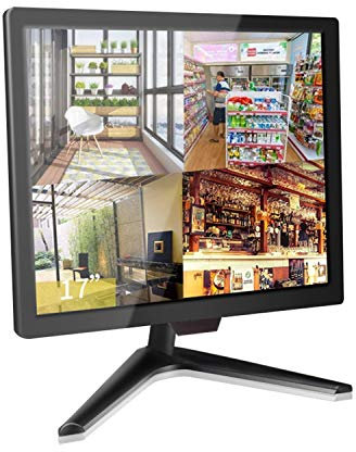 Cocar 17 Pollici CCTV Monitor, Sicurezza Monitor Schermo, Display LCD per Sistemi di Sicurezza Domestica Telecamera Sorveglianza STB PC, 1280x1024 Vesa Montaggio A Parete Altoparlante Integrato,