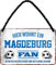 schilderkreis24 – Blechschild Lustiger Spruch Deko Artikel Sport Verein Geschenkidee Männer Club Fußball (Hier wohnt EIN Magdeburg Fan 18x12cm)