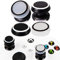 PlayRealm FPS Thumbstick Extender & Printing Rubber Silicone Grip Cover 4 Sets for Xbox Series X/S & Xbox One Controller (Black&White)