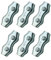 JBT 6Pcs M5 Poly Rope Connectors,Splicer Galvanized Steel Connector for Electric Fences Wires