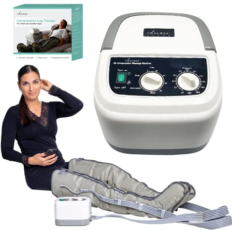 Edicare, Presoterapia para Casa, para Piernas y Pies Cansados, 6 Valvulas, Favorece una Mejor Circulación, Drenaje Linfático, Fácil Uso, Eficacia Profesional (Dispositivo y perneras)