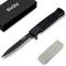 GVDV Klappmesser mit G10-Griff, 7Cr17 Edelstahl EDC Taschenmesser, Polierte Schwarze Klinge Einhandmesser, Survival Jagd Camping Outdoor Messer