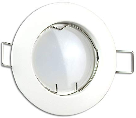 LED Einbaustrahler weiß rund 5 Watt warmweiß 12V - MR16 Einbauleuchte 60mm Bohrloch - Einbau-Spot Decken-Strahler Deckeneinbaustrahler Deckenspot Deckeneinbauleuchte Einbauleuchte