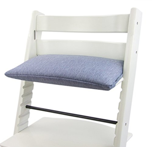 Ersatzbezug [Bezug Sitzkissen Kissen-Set] Sitzverkleinerer kompatibel mit Stokke Tripp Trapp für Hochstuhl-Kinderstuhl Mod. 3 (1-teilig meliert blau)