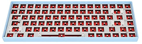 Septpenta Mechanische DIY-Tastatur Mit 84 Tasten Und Hot-Swap-Fähiger Achse Mit RGB-Schalter, Abs-Gehäuse, Doppellagiges PCB-Panel, Unterstützt Drahtloses 2,4-G-Typ-C-Bluetooth 3.0(Blau)