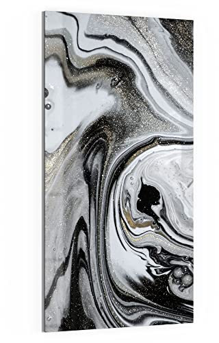 DEQORI Glas-Magnettafel | 50x100 cm groß | Motiv Aufwendiger Marmordekor | Memo-Board aus Glas | Magnetboard inkl. Magnete, Stift & Tuch für Küche & Büro | Tafel magnetisch & beschreibbar