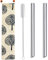 Morneve Strohhalme Bubble Tea, Strohhalm Wiederverwendbar Edelstahl Metall 12mm Breite Trinkhalme für Boba Smoothie Perlen Milchshakes mit Pinsel Tragetasche Set Silber 2pcs
