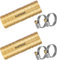 Poppstar 2er-Set Messing Schlauchverbinder 3/4 Zoll mit 4 Stück Edelstahl-Schlauchschellen für 3/4 (19mm) Gartenschlauch