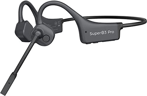 MASTJUST Bone Conduction Headphones with Mic Bluetooth 5.2 Open Ear Headphones with Boom Mic Wireless Headset Waterproof Earphones Conducting Headphones, Quick Charge, Multi-Point Pairing