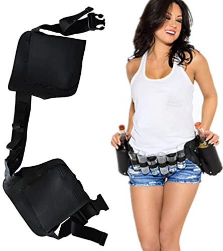 Bexdug Biergürtelholster - Verstellbare Gürtelschnalle Bierhalter,Verdickungs-Biergürtel, Flaschenhalter, Getränkegürteltasche für Partys, Camping, Grillen