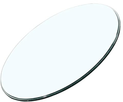 46 Pulgadas Mesa Redonda De Cristal 8MM De Espesor Templado Biselado Biselado Vidrio Y Espejo Exquisito Superficie De Mesa De Café(Size:110cm)