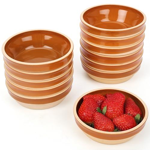 Belle Vous Lot de 12 Ramequins Individuels - Petit Ramequin Four en Céramique - Plat en Terre Cuite 175ml - Mini Ramequin Creme Brulee Four ou Mini Plat a Gratin Individuel