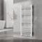 [neu.haus] Radiador Toallero Mural Potencia 500 W Secatoallas con 21 Tubos Calentador de Toallas Modo Agua Caliente para Espacios Reducidos Acero 120 x 50 cm - Blanco