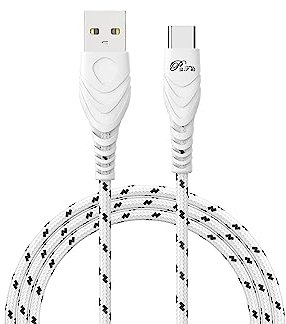 PIXFAB USB C Fast Charging Cable For Doro 8200, [Type C] Fast Charging [Strong] Cable [Nylon Braided], USB A – Type C Phone Charger Cable Lead [2 Metre] - White