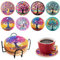 Fengguock 8 Pièces 5D DIY Dessous de Verre Peinture Diamant avec Support,Dessous Verre Liege Fleur de Vie,Multicolore Diamond Painting Art,Dessous de Verre Design,pour Adultes Enfants Débutants