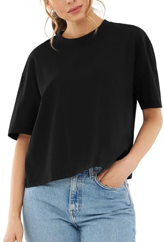 Johnny Urban Cropped Shirt Damen und Herren - Zoey - Kurzes Top aus Baumwolle - Crop Shirt Kurzarm - Basic Tshirt für Sommer