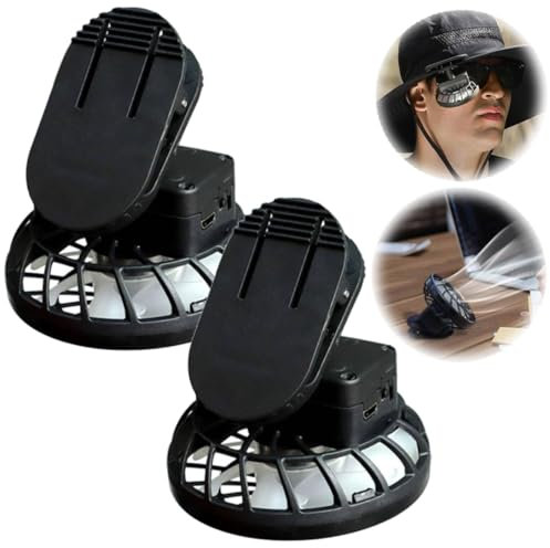 Solarventilator, geeignet für die meisten Hüte, Clip-on Cap Mini Solarbetriebener Ventilator für Camping Angeln, Solarventilator Outdoor Hut Zubehör, Outdoor Solar Fan (2 Stück)