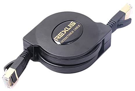 Cavo Ethernet retrattile ultra piatto placcato oro CAT-7 10 Gigabit RJ45 for rete LAN modem router