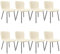 FRUOGO Esszimmerstühle 8er, Bouclé Teddy Sessel, ideal für Schminkzimmer, tägliche Treffen, Wohnzimmerstühle, Metallbeine, Beige