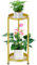 VeyFolzin.st Support de pot de fleurs en métal - Pour l'intérieur et l'extérieur - Pour patio, jardin, balcon, salon - 2 couches - Doré
