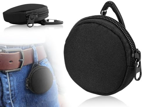 AOYEGIC borsa per dolcetti per cani,borsa per cibo per addestramento cani,borsa per snack,portamonete,portafoglio,portamonete,portamonete con moschettone con cerniera,per cuffie,portachiavi(nero)