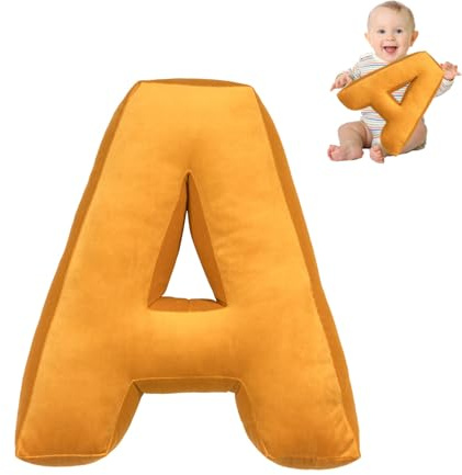 Plüsch Buchstaben Kissen 40x35x10 cm, 26 Englische Alphabet Kissen, Niedlich Englisch Alphabet Werfen Kissen Zimmer Couch Dekorative Kissen für Kinderzimmer Sofa Bett Boden Home Decorative (A)