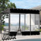 Tende trasparenti resistenti impermeabili con porta con cerniera per pergolato esterno, portico e gazebo, 5 x 4 5 m