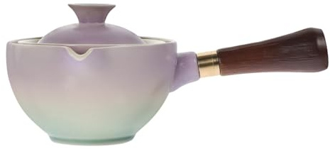 Cabilock Hervidor de Té Portátil de Cerámica Rotación de 360 Grados, Capacidad 160ml, Fácil Limpieza y Asa Lateral para Oficina y Hogar