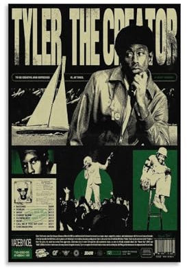 aizhimi Tyler Poster The Creator, Chromakopie, Vintage-Musikposter für Zimmer, ästhetische Leinwand, Wandkunst, Schlafzimmerdekoration, 30 x 45 cm