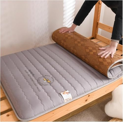 Japanische Bodenmatratze, Extra Dicke Futon-Bodenmatratze Futon-Matratze, Faltbare Bodenbett-Campingmatratze,Grau,120x190cm