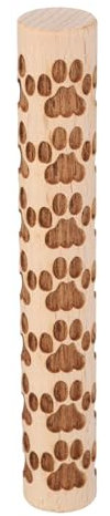 QUARKZMAN Rouleau en Bois d'Argile 4 Motif Empreinte de Patte Rouleaux en Bois Outils de Poterie Rouleaux de Texture en Bois pour La Cuisson de L'Argile Pâte à Modeler Diy