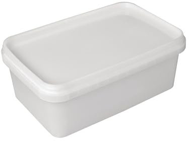 CaterCo 1L Plastic Ice Cream Food Storage Containers with Lids - 60 Pack - BPA-Free, Leakproof, Freezer & Microwave Safe Tubs for Food, Meal Prep & Takeaway (1L Containers with Lids - 60 Pack)