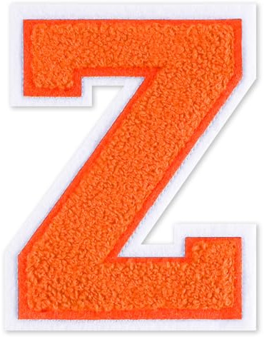 QianSiLi 4.5 Inch Chenille Iron On Letters for Clothes Varsity Letter Patches Embroidered Patch Iron On Patches for Clothing Varsity Jacket Hoodie (Orange,Z)