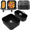 FINEVERNEK 2 stampi in silicone per friggitrice ad aria calda Philips Dual Basket Airfryer serie 3000 6L/3L,Silicone Teglia per Friggitrice ad Aria per Philips NA350/00,Riutilizzabili in silicone