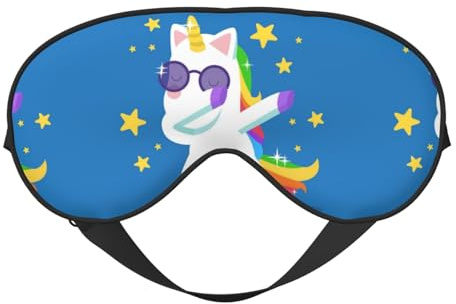 Xiso Ver Coole Einhorn-Stern-Schlafmaske, verstellbare doppelseitige Augenmaske, weiche Schlaf-Augenabdeckungen zum Schlafen, perfekte Schattierung, reduziert Augenödeme